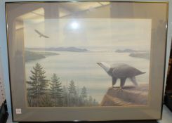 Limited Edition Print of Eagles Guarding the Bridge
