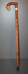Hand Carved Dog Head Cane