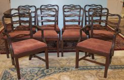 Set of Ten Ladder Back Dining Chairs