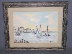 Watercolor of Sailboats