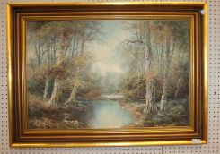Large Landscape Oil Painting Signed Haber
