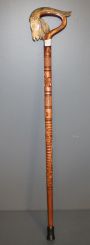 Hand Carved Goat Head Cane