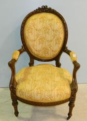 Carved French Style Arm Chair