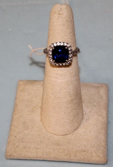 14K Mounting Sapphire & Diamond Ring