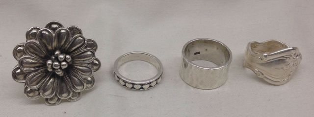 Four Sterling Silver Lady's Rings