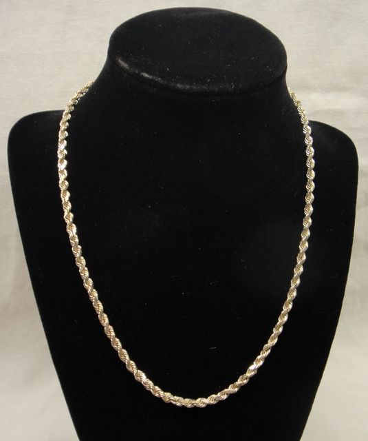 One set stamped 10KT yellow gold uni-sex 3.5mm wide, 18" long rope chain