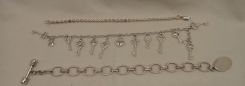 Three Sterling Lady's Charm and Link Bracelets