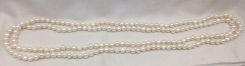 Long freshwater pearl necklace; 31