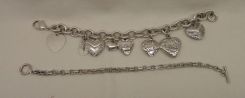 Two Sterling Lady's Charm and Link Bracelets; 1.7 ozt