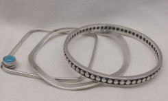 Three Sterling Silver Lady's Solid Bangle Bracelets