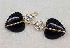 Black Heart Lady's Earrings