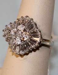 14K, 1.00d CZ Ballerina Ring