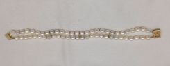 One even double strand pearl bracelet 7.0