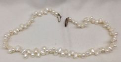Lady's Sterling Irregular Freshwater Pearl Strand; 15 1/2