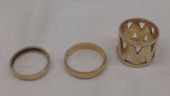 Three 10-14KT yellow gold lady's cast bands with a bright polish finish. Total Weight of Bands 6.90 dwt