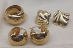 Two Pairs of Lady's Gold Earrings