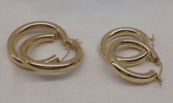 Two Pairs of Ladies Gold Hoop Earrings