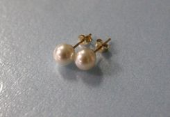 Pair of Japanese 14K Pearl Earrings
