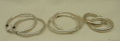 Three Pairs of Lady's Sterling Silver Hoop Earrings