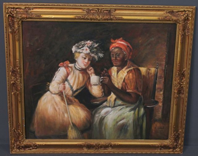 "An Anxious Moment", Oil On Canvas Signed P. West