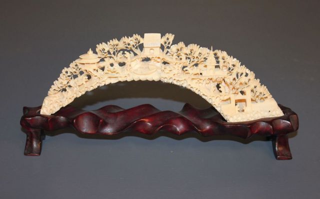 19th Century Chinese Carved Ivory Figural and Landscape