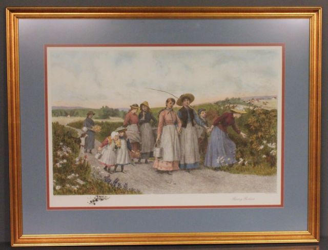 Large Print Entitled "Berry Pickers" by Jas S. King