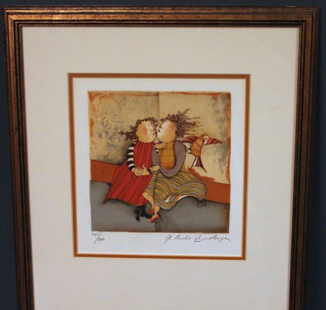 Lithograph by G. Boulanger, "Deux Personnage"