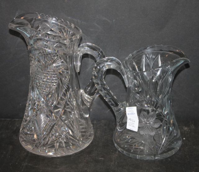 Two Cut Glass Pitchers