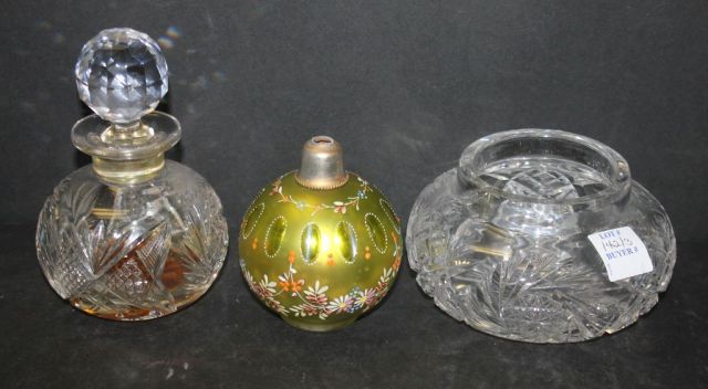 Cut Glass and Enamel Perfume