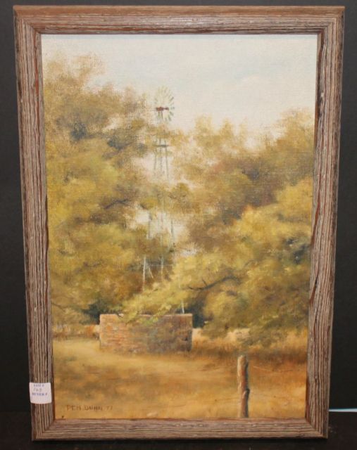 Oil Painting of Windmill in a Field by Pem Dunn