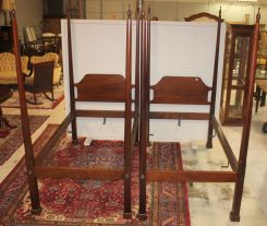 Pair of Mahogany C.J. Baker Poster Beds