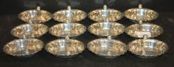 Set of Twelve Sterling Nut Cups/ Placecard Holders