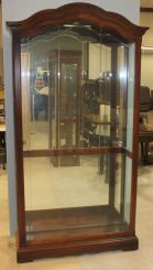 Bonnet Top Beveled Glass Display Cabinet