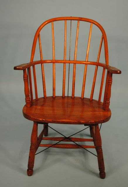 1800s Oak Sack Back Windsor Chair