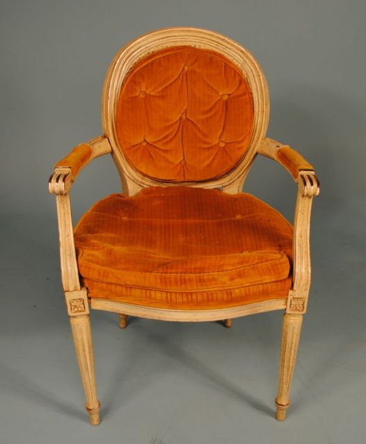 Contemporary Louis XIV Style "Shabby Chic" Arm Chair