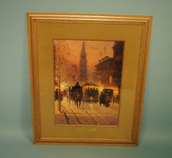 Limited Edition Print-1900 of 1950 "Shopper and Trolleys" signed G. Harvey