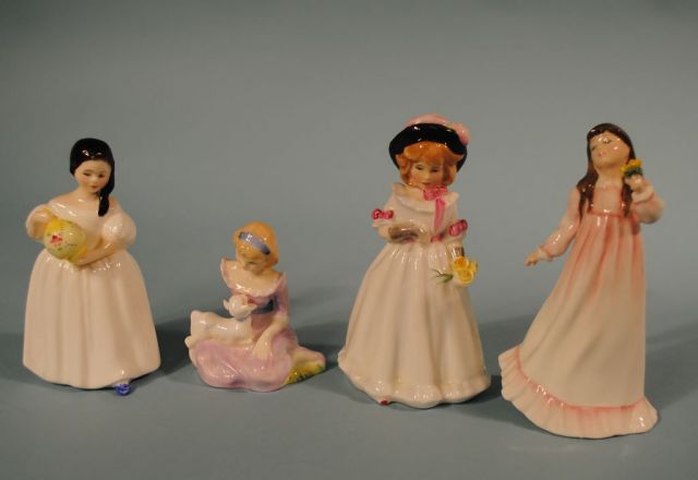 4 Royal Doulton Ladies: "Sharon", "Mandy", "Flowers for Mother", "Mary Had a Little Lamb"
