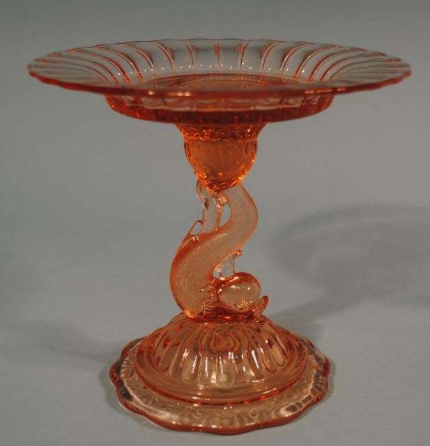 Heisey Flamingo "Petticoat Dolphin" Comport