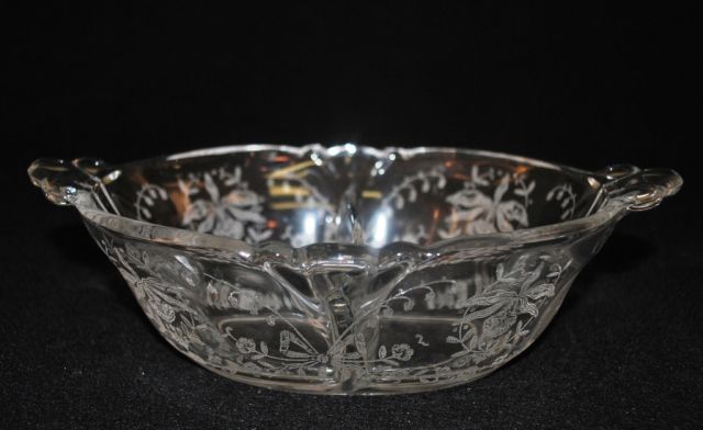 Heisey Crystal "Orchid" 2-Part Salad Dressing Bowl, Waverly