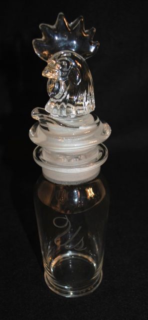 Heisey Crystal "Cobel" Rooster Head Cocktail Shaker