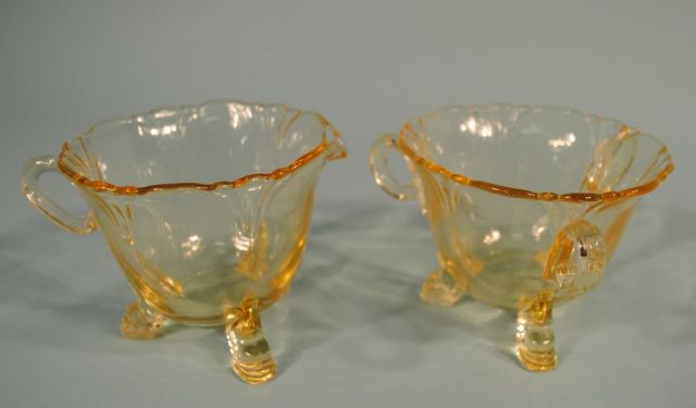 Heisey Sahara "Empress" Creamer and Sugar