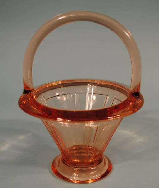 Heisey Flamingo #417 "Double Rib and Panel" Basket