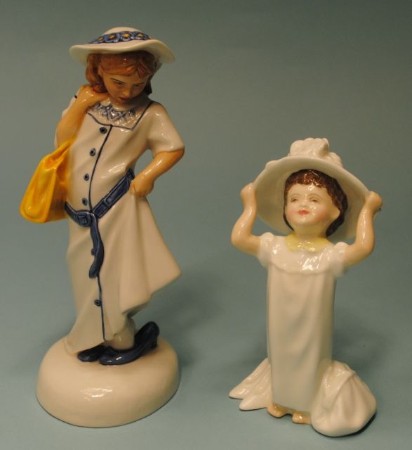 2 Royal Doulton Figures: "Dressing Up" and "Make Believe"