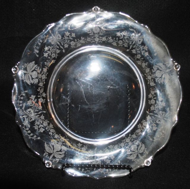 Set of 4 Heisey Crystal "Orchid" Salad Plates