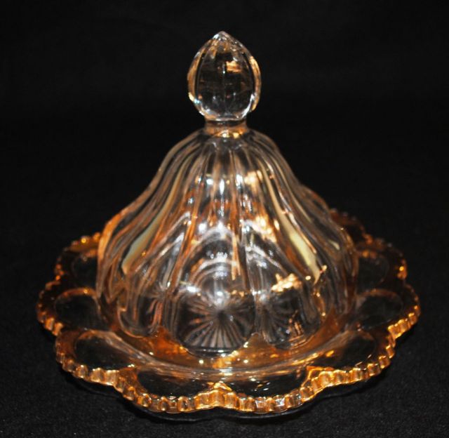 Heisey Crystal "Peerless" Butter Dish & Cover