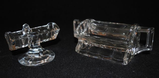 Heisey Crystal "Narrow Flute" & Quator Domino Sugar Stands