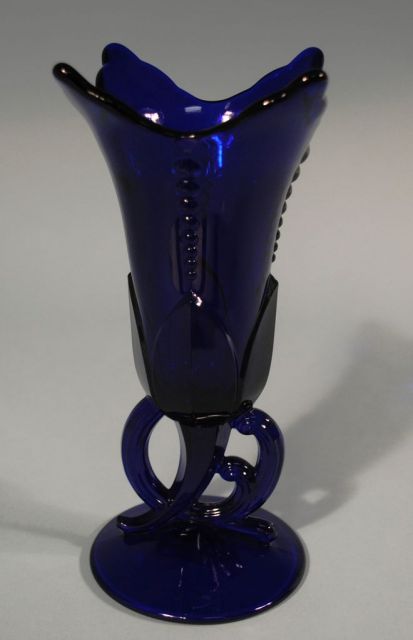Heisey Stiegel Blue #1420 "Tulip" Vase