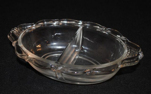 Heisey Crystal "Plantation" 2-Part Salad Dressing Bowl