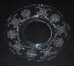 9 Heisey Crystal "Orchid" Dessert Plates, Waverly