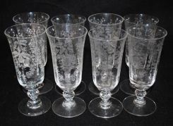 8 Heisey Crystal "Orchid" Parfait/Juice Tumblers